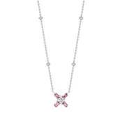 Arch Florale MM Necklace, 18k White Gold with DAVIDOR Arch Cut Pink Tourmalines and Brilliant Diamonds