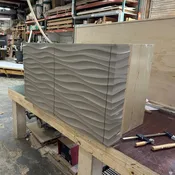 Custom Base Cabinet with PAN 010 3D Wave Door Fronts