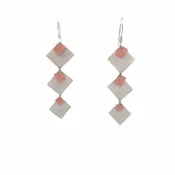 Copper & Silver Dangle Earrings- Handmade