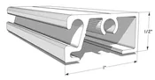½ x 1 Open Back Smooth Flat Spline