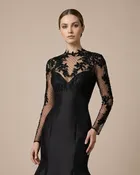 3D Leaf Black Lace Bridal Bolero | Sira D’ Pion |