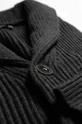 The Freddy Shawl Cardigan Charcoal