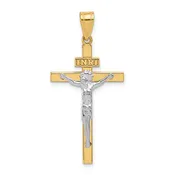 10KT Two Toned Gold Crucifix Pendant