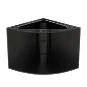 Abyss Black 90g Corner 1/4 Cylinder Glass Aquarium Set in Flush Wood Furniture