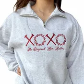 XOXO Christian Embroidered Quarter Zip | Nails & Crown of Thorns | Faith Apparel
