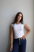 Baseball Ribbed Fitted Tee