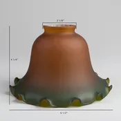 2 1/4" FITTER AMBER GREEN RUFFLE GLASS FIXTURE SHADE — Yankee Barn Lighting