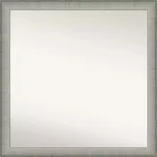 29" x 29" Non-Beveled Elegant Narrow Bathroom Wall Mirror, Brushed Pewter, Square, Wall Mount, Includes Hardware