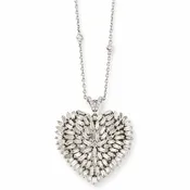 Baguette Diamond Heart Pendant Necklace