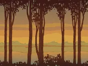 Birchwood Twilight Art Poster