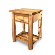 1 Drawer Log Nightstand with Shelf | 20" Wide