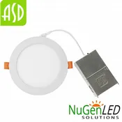 $12ea 4in White 12 pack ASD‐JBR‐4D12AC‐WH cut-in wafer slim downlight 12w color selectable dimmable