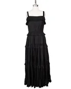 1940s Crepe De Chine Pleated Tiered Dress*