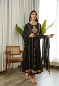 Black Soft Cotton Anarkali