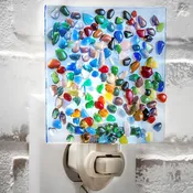 Fused Glass Nightlights - Blue Multicolored