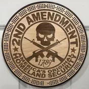 2nd Amendment Cribbage Board | 3-Track, 120-Point Round Game with Pegs & Cards