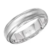 11-WV5014-G - ARTCARVED - Comfort Fit wedding band with brushed finish, milgrain and rolled edges
