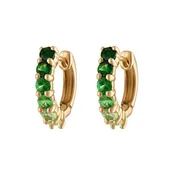 14K Gold Ombre Green Sapphire Hoops