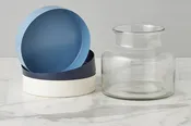 3-in-1 Glass Bloom Vase, Maritime Color Set