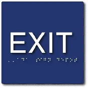 ADA Compliant Exit Signs - Tactile Text and Grade 2 Braille - 6" x 6"