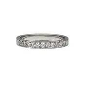 11=0.33 Carat Total Weight Round Diamond Bead Set Band in 14K White Gold