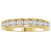 LADIES BAND 1 CT ROUND DIAMOND 14K YELLOW GOLD