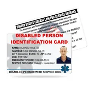 Disabled Person ID Card – With Service Dog Task & ADA Public Access Rights