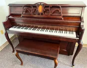 Weber (by Young Chang) Console Piano in Cherry Queen Anne style