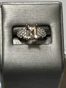 10 Karat Rose Gold Quartz and Cubic Zirconia Ring