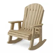 Classic Adirondack Rocking Chair with Cup Holder
