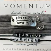 Adventure Awaits w/mountain charm, Warrior& Beast Up trio