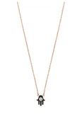 14K Rose Gold Black Hand Diamond Necklace
