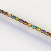 14k Bezel-Set Multi-Color Emerald Bracelet (14.2 cts. tw)