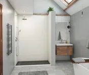 36 x 62 x 96 Modern Subway Tile Glue up Shower Wall Kit