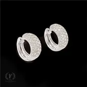14K WHITE GOLD BRILLIANT DIAMOND HUGGIE EARRINGS