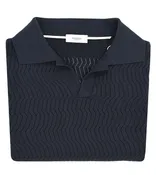 AGNONA Geometric Open Knit Johnny Collar Polo