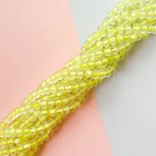 10mm Citron Lined Faceted Crystal Rondelle Strand