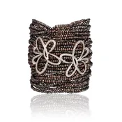 18k White Gold Bracelet with Quartz, Pyrite, and Diamonds