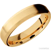 5 mm wide Beveled 14K Yellow Gold band.