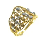 22K Ladies Two Tone Ring Featuring Brush Finishing