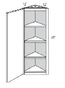 AW42 - Amesbury Ivory Recessed - 42" High Angled Wall Cabinet - Single Door