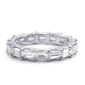 3 CT East West  Emerald Diamond Eternity Band