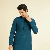 Berry Blue Chikankari Kurta Set