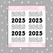 2025 Header Lettering Doodle Sticker
