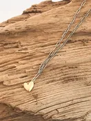 16” Paperclip Chain Necklace with Puffy Sideways Heart