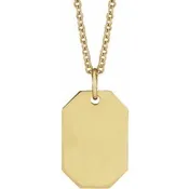 14k Solid Gold Dog Tag