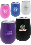 12 oz Recycled Stainless Wine Glass with Lid