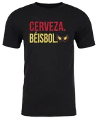 108 Stitches Black Cerveza Beisbol Luchadores "Eyes" T-Shirt
