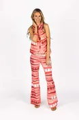 The Highline Blouse in Coral Backgammon