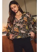 Oddi V-Neck Floral Printed Blouse